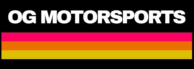 OG Motorsports Logo with Colorful Stripes
